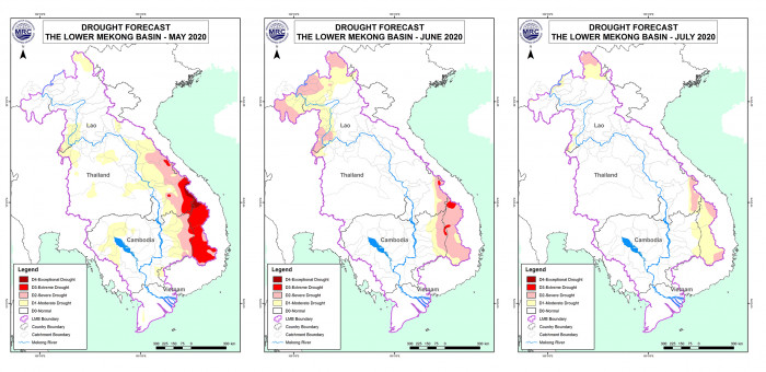 Maps Mekong levels rise
