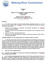 Summary of Minutes of the 27th Meeting of the MRC Council (Session 1)