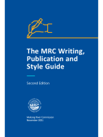 The MRC Writing, Publication and Style Guide